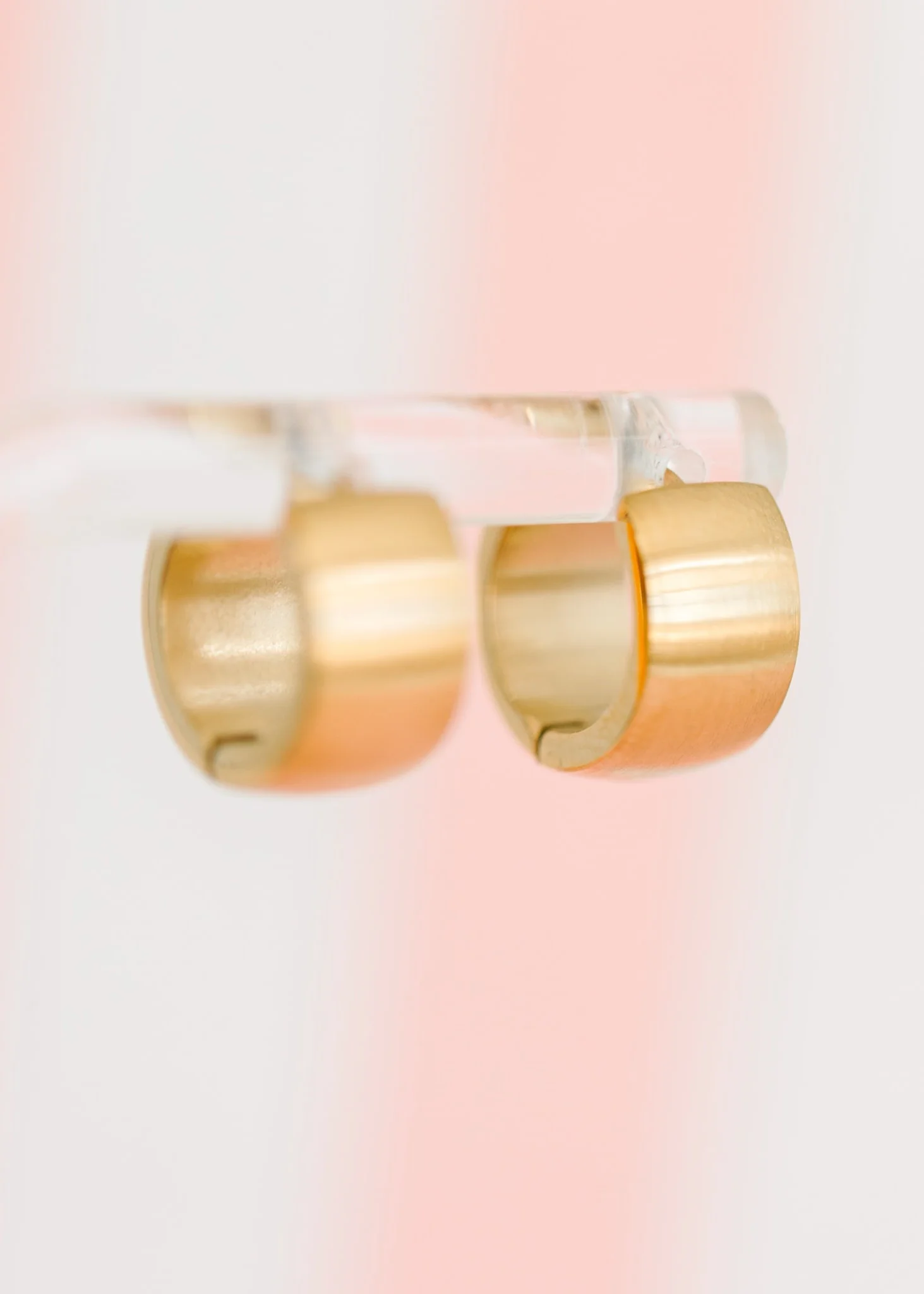 Chunky Brushed Gold Huggies