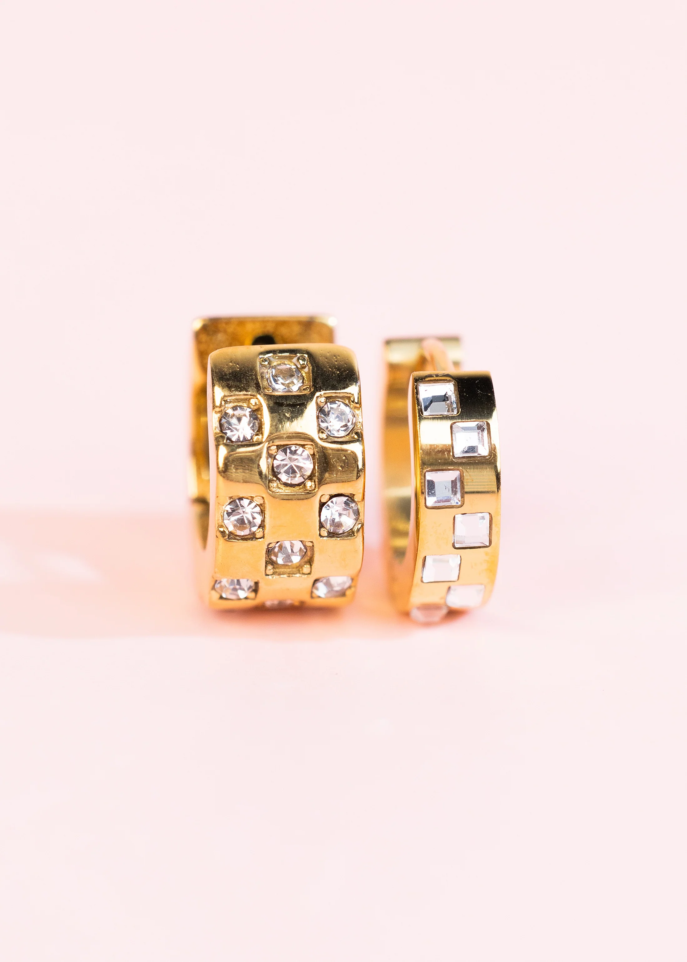 Chunky Diamond Checkered Huggies - Image 4