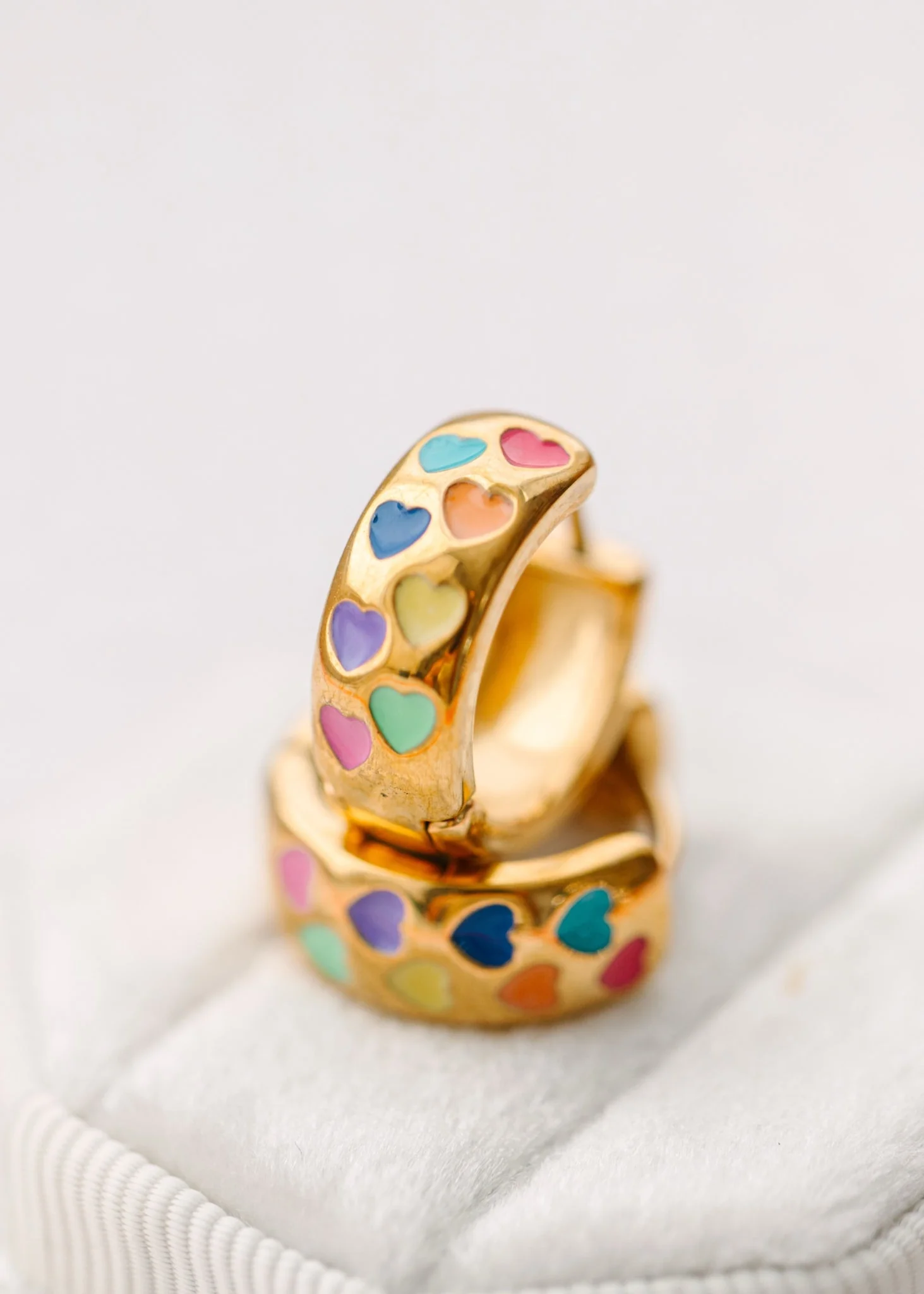 Chunky Rainbow Heart Huggies