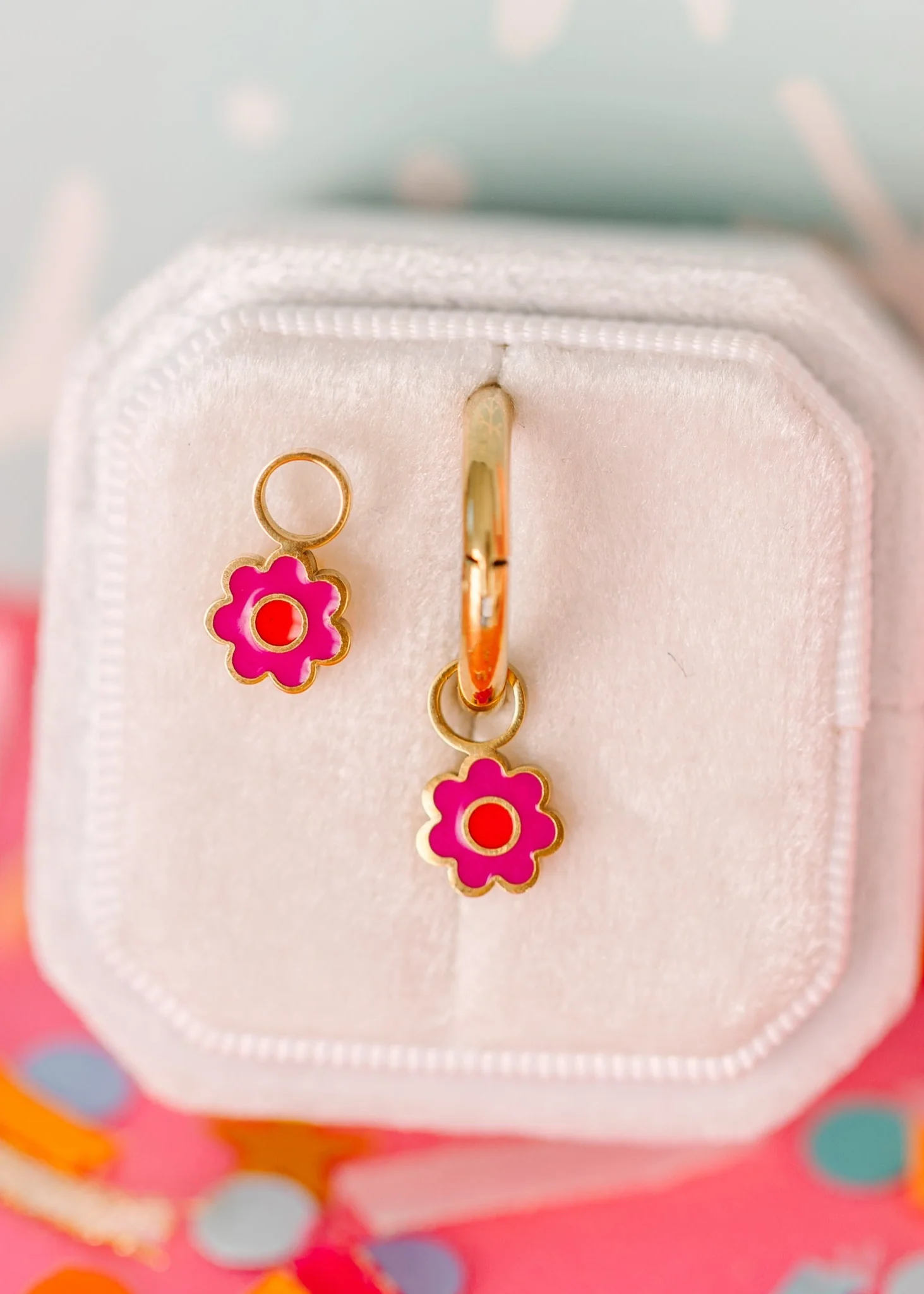 Pink Flower Charms