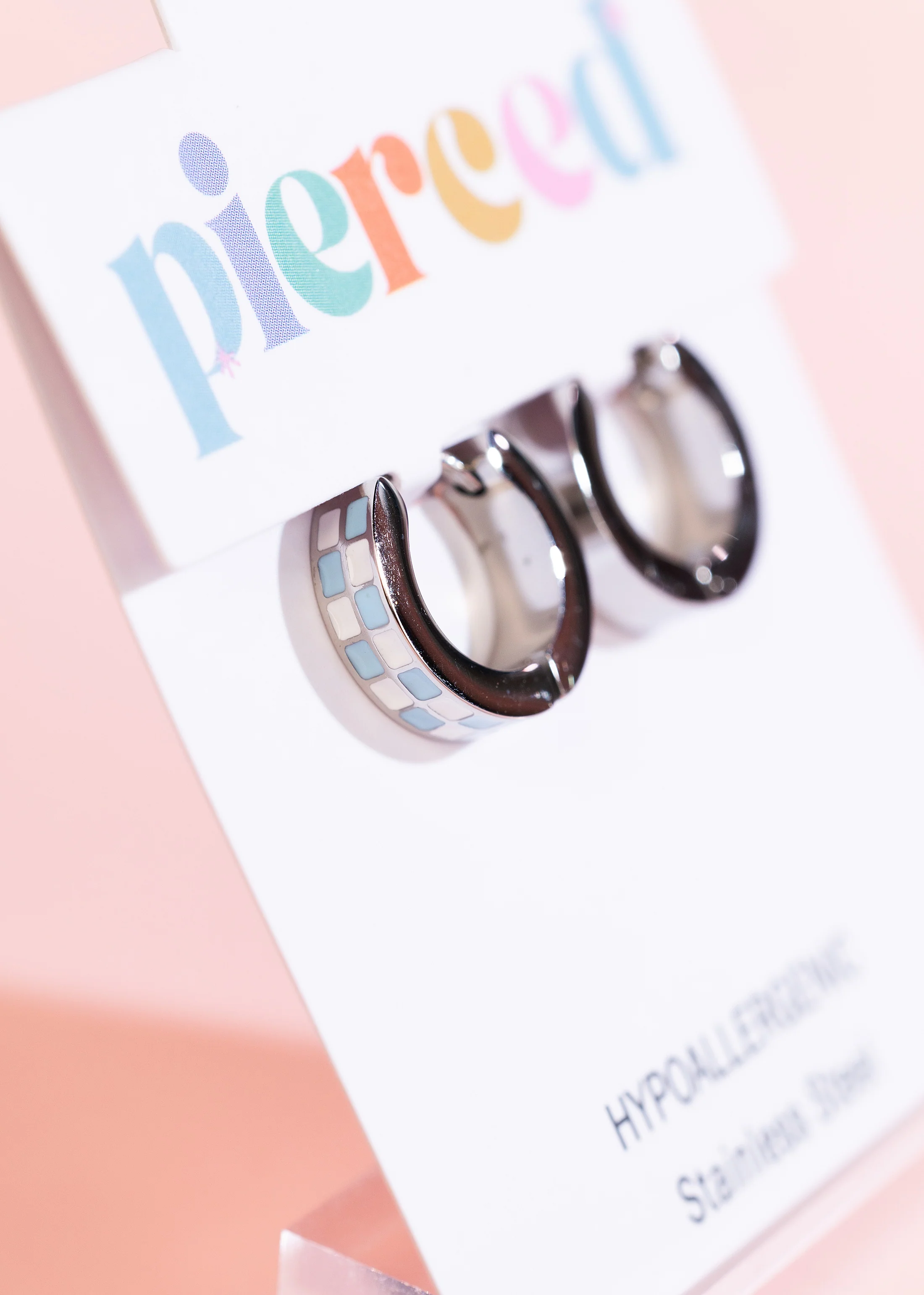 Silver Light Blue Checkered Huggies - Image 3