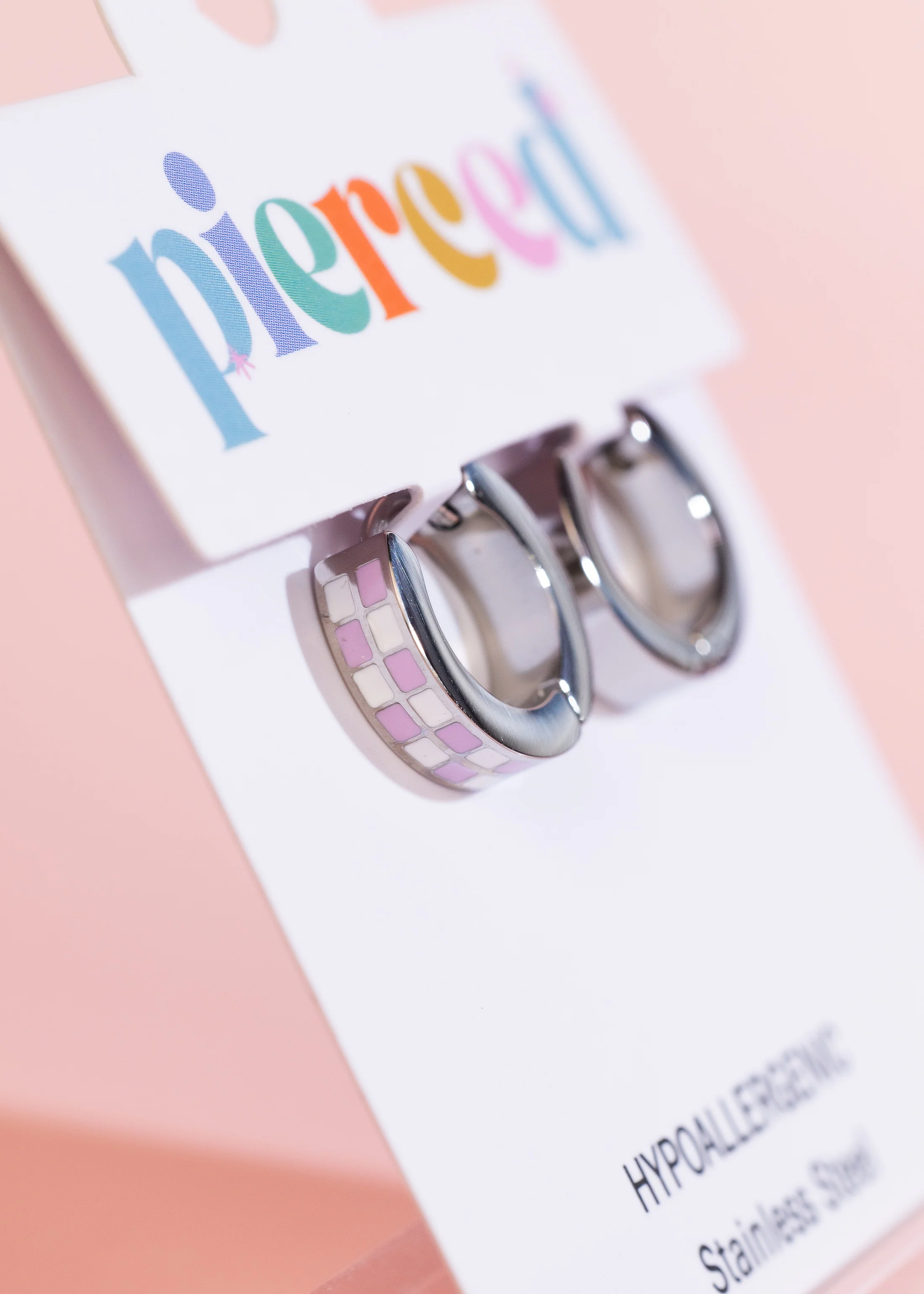 Silver Lilac Checkered Huggies - Image 3