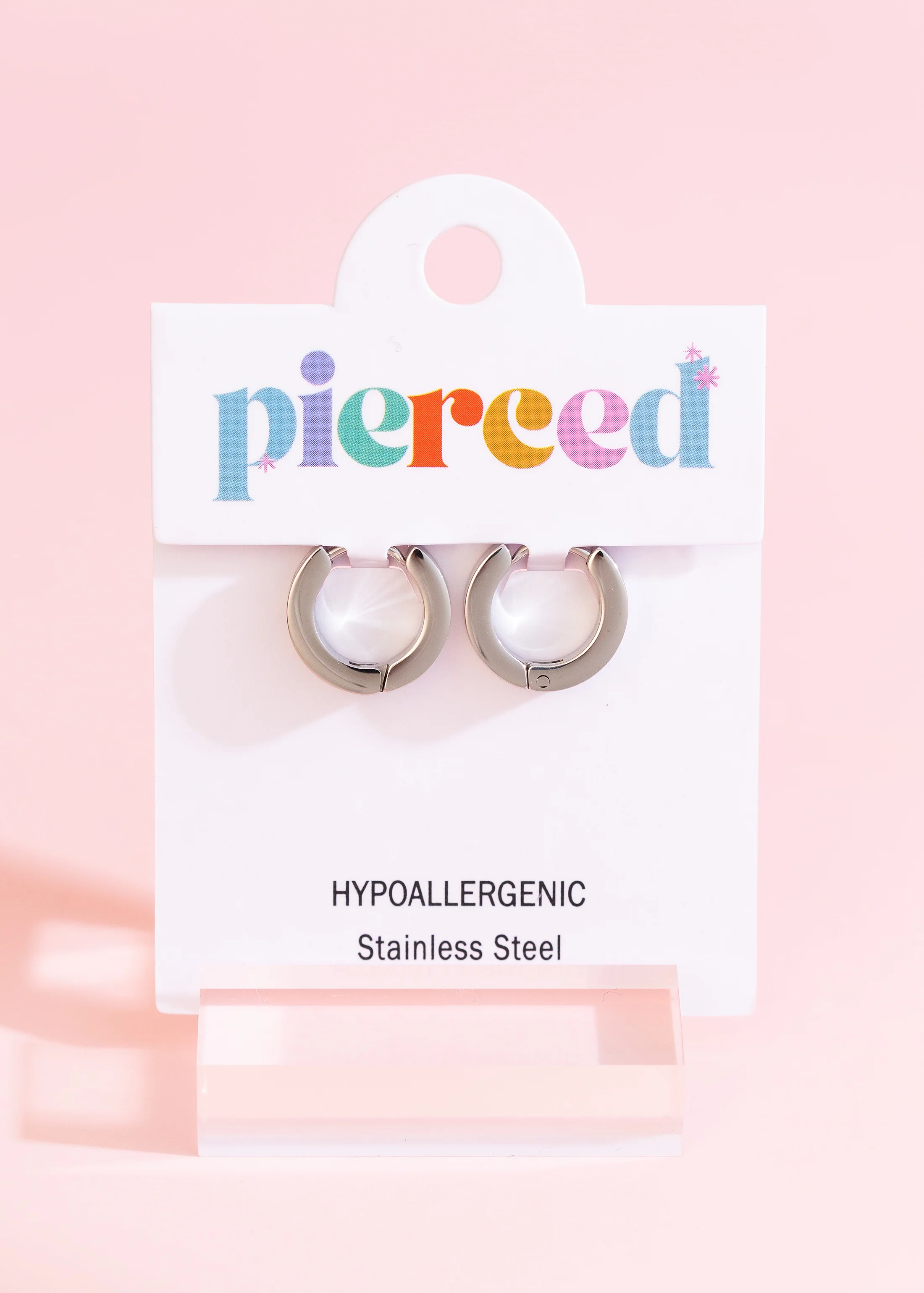 Silver Periwinkle Checkered Huggies - Image 2