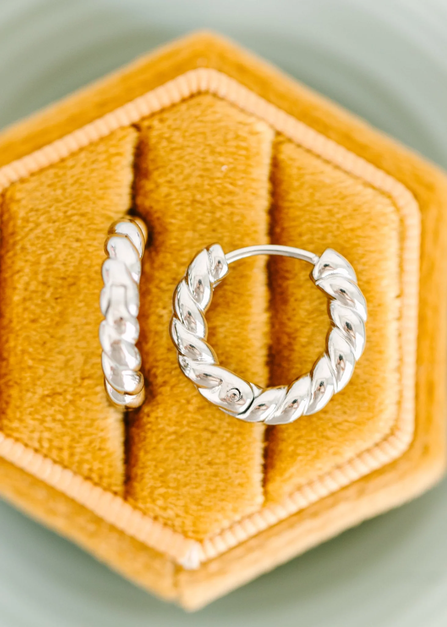 Silver Rope Huggies
