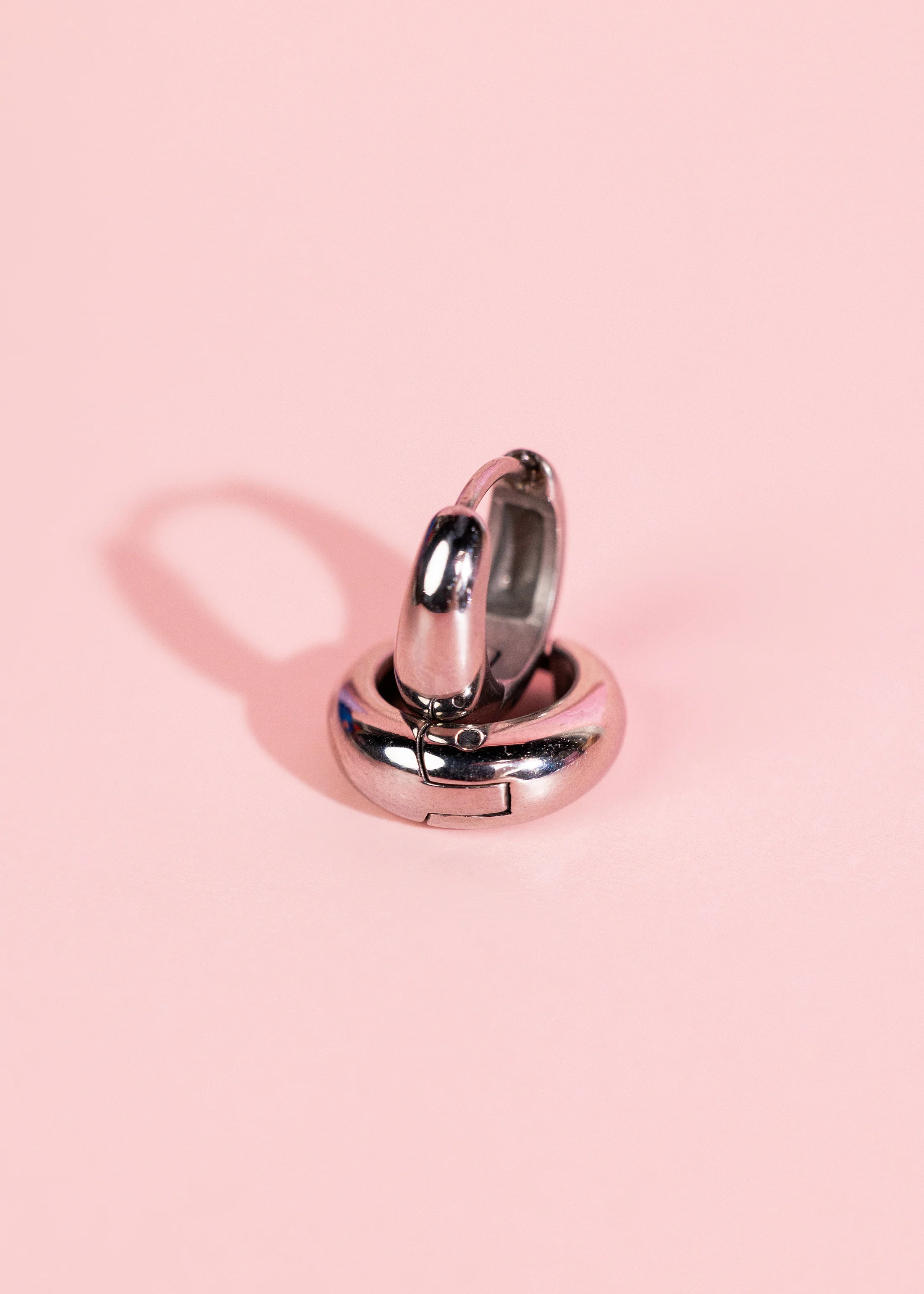 Silver Small Teardrop Huggies