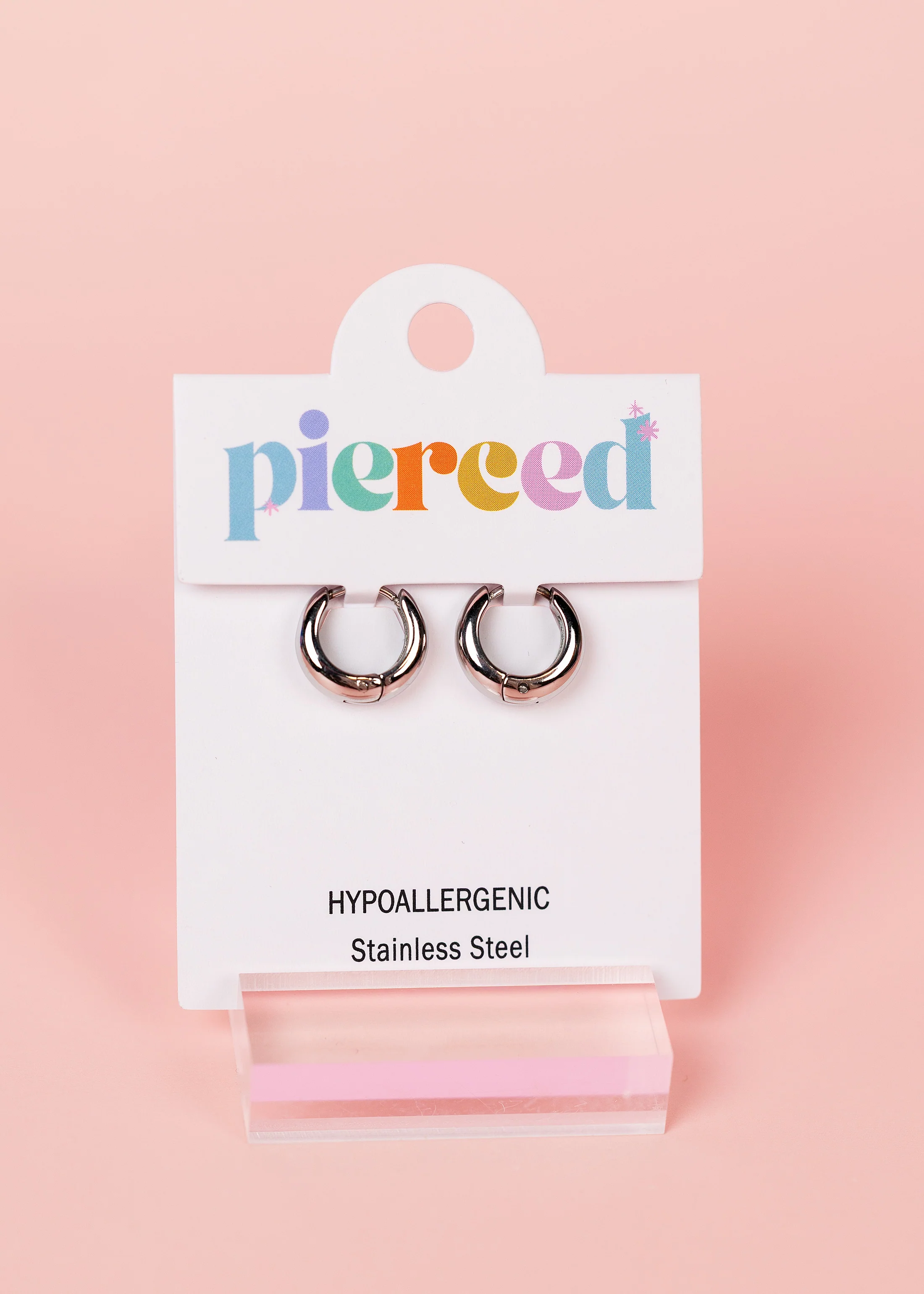 Silver Small Teardrop Huggies - Image 2