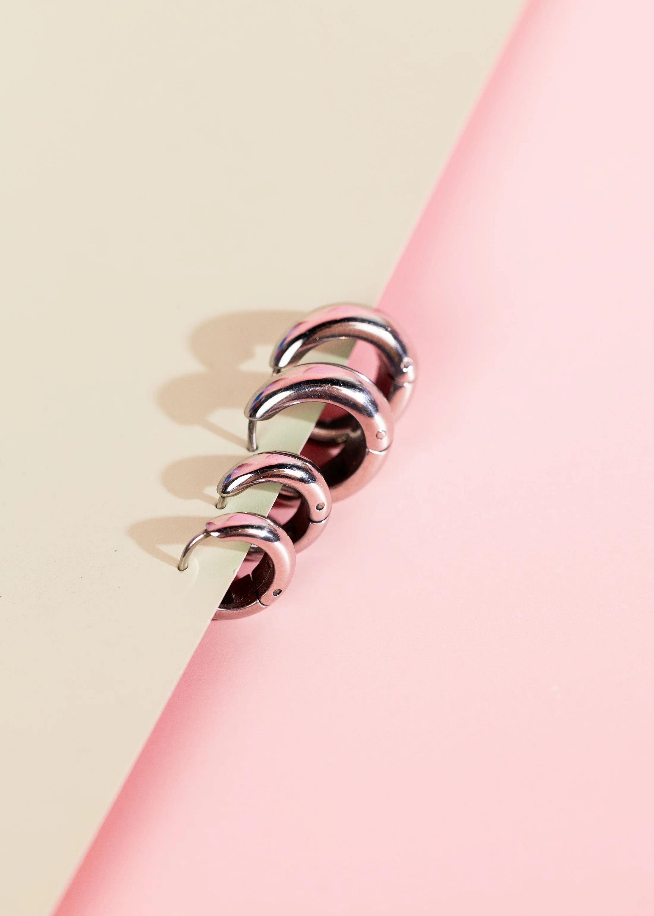 Silver Small Teardrop Huggies - Image 3
