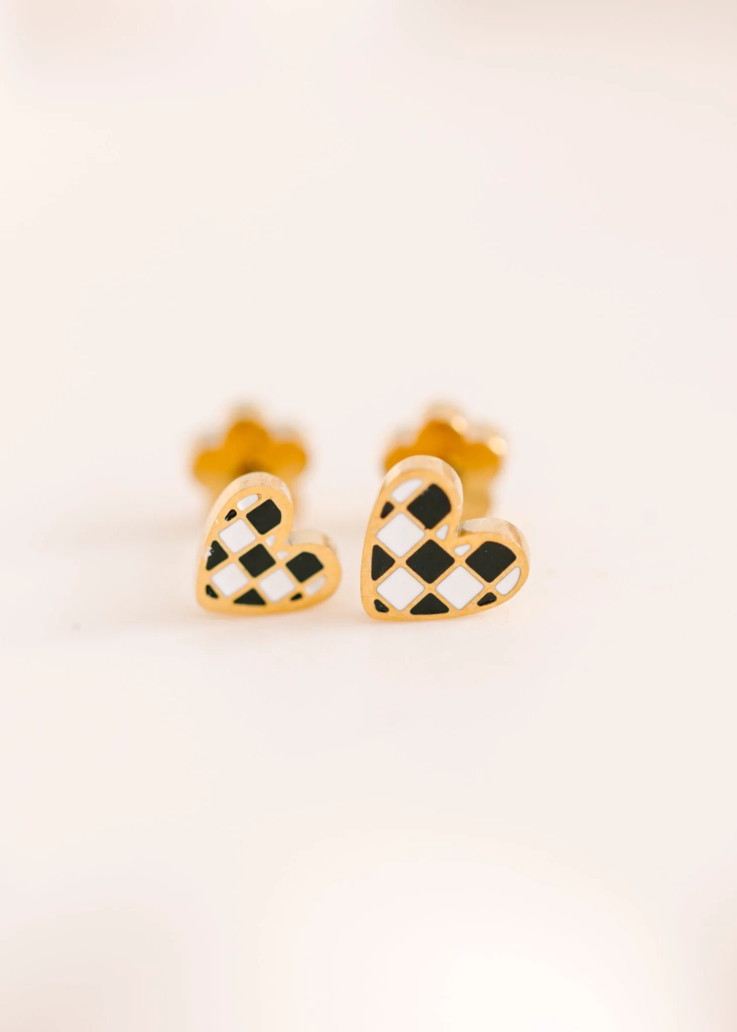 Tiny Black/White Checkered Heart - Image 4